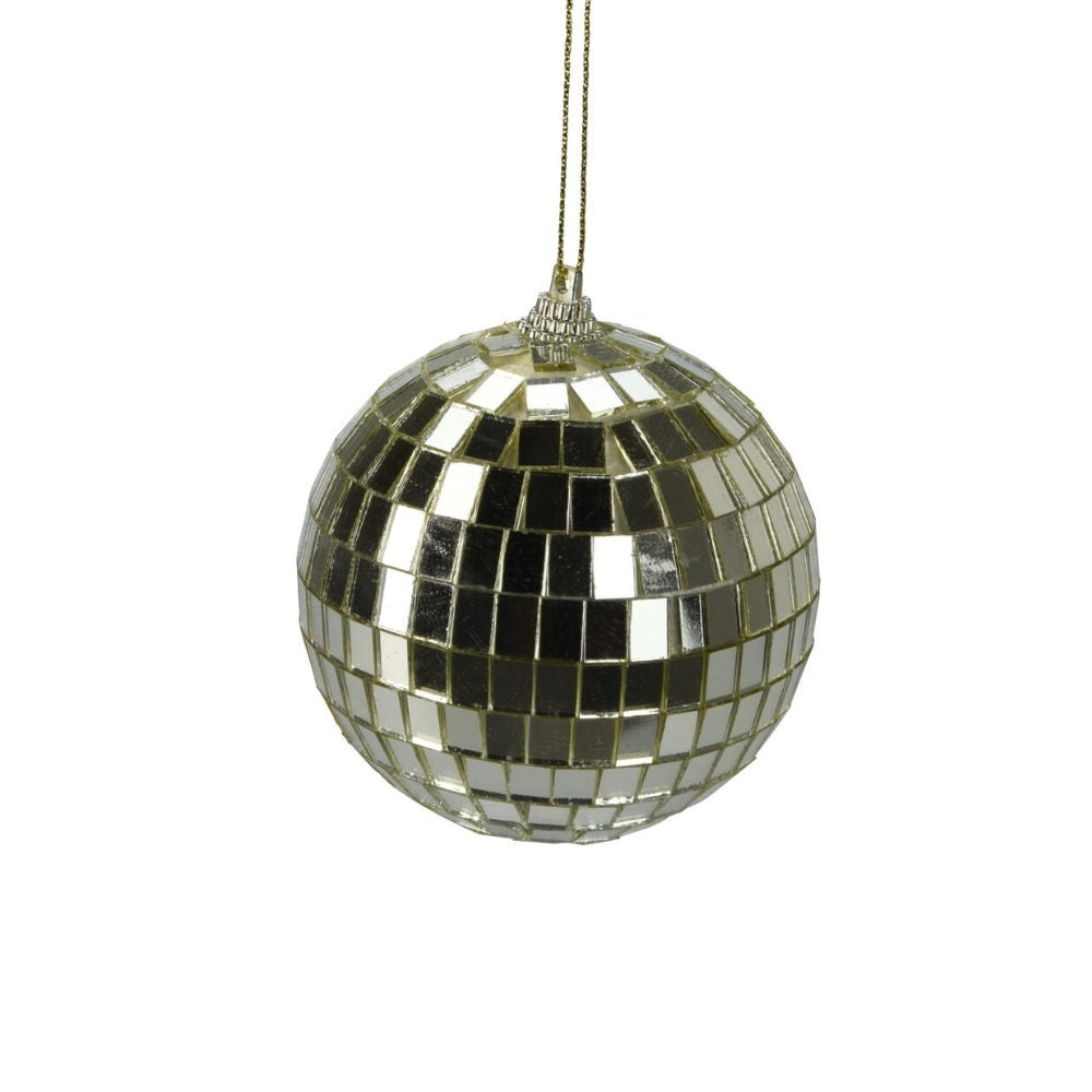 Kerstbal | spiegelend | champagne goud | 8cm