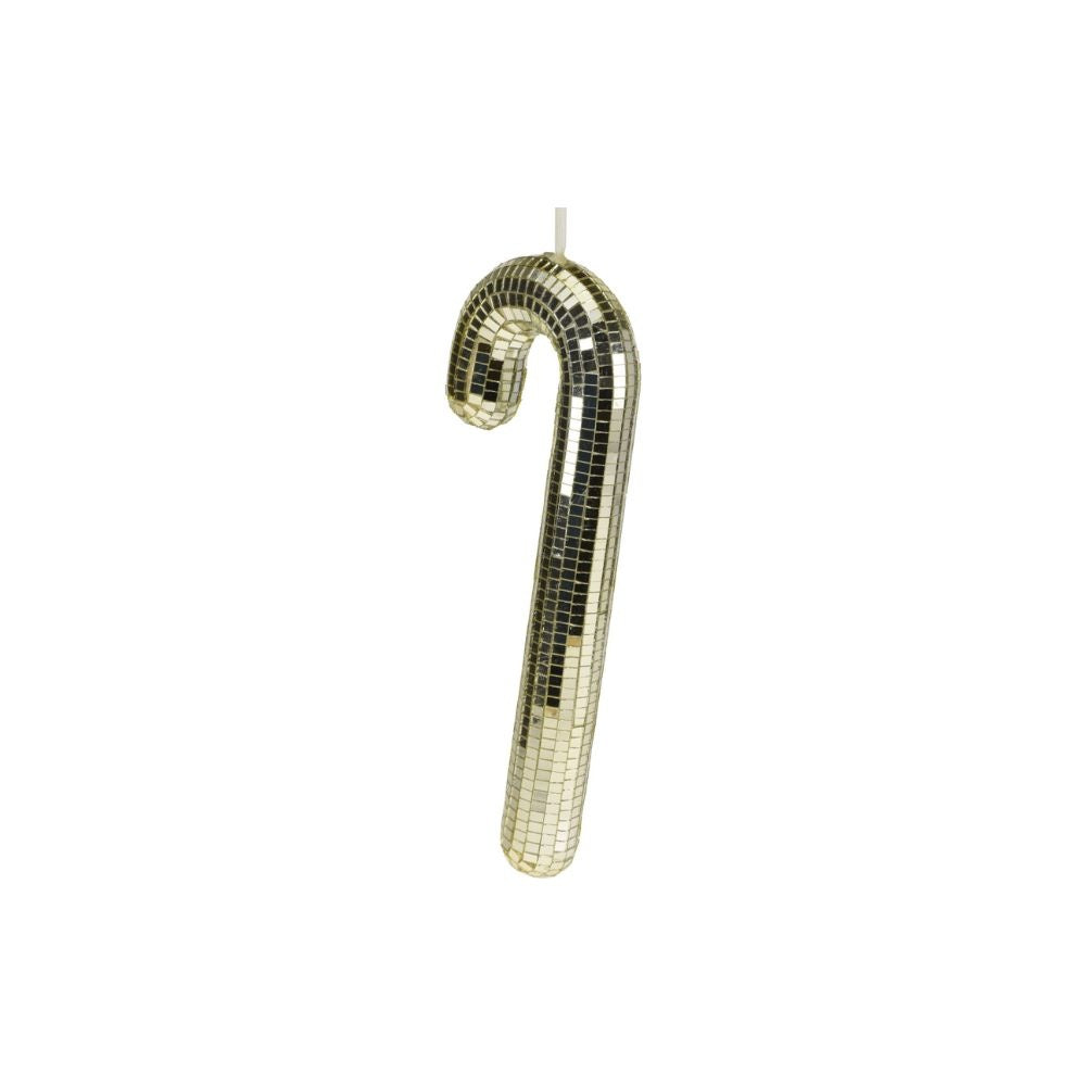 Kersthanger zuurstok | spiegelend | goud |17cm