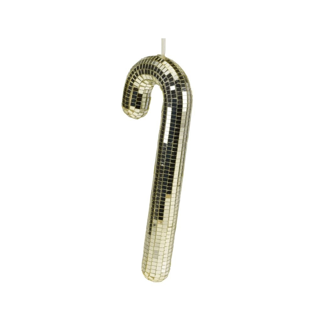 Kersthanger zuurstok | spiegelend | goud | 26cm