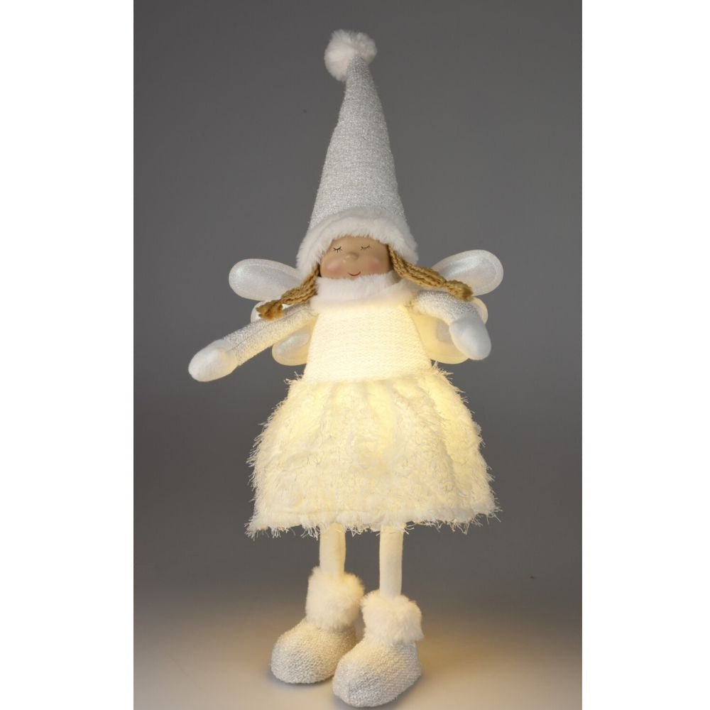 Kerstengel meisje met LED verlichting | 48cm