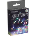 Kerstverlichting zilverdraad | 100 LED lampjes | multicolor | op batterijen | 5 meter