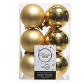 Kerstballen set 12-delig | licht goud | kunststof/onbreekbaar | 6cm