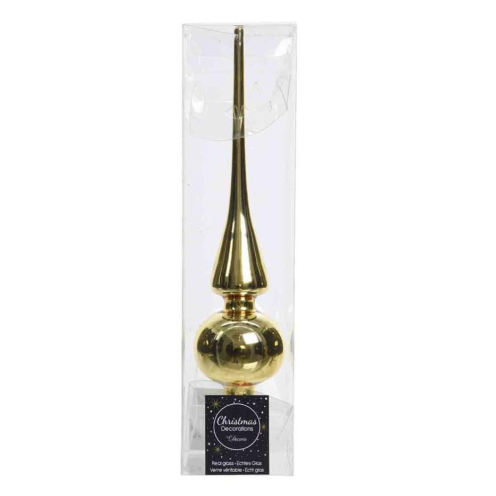 Kerstboom piek van glas | licht goud | 26cm