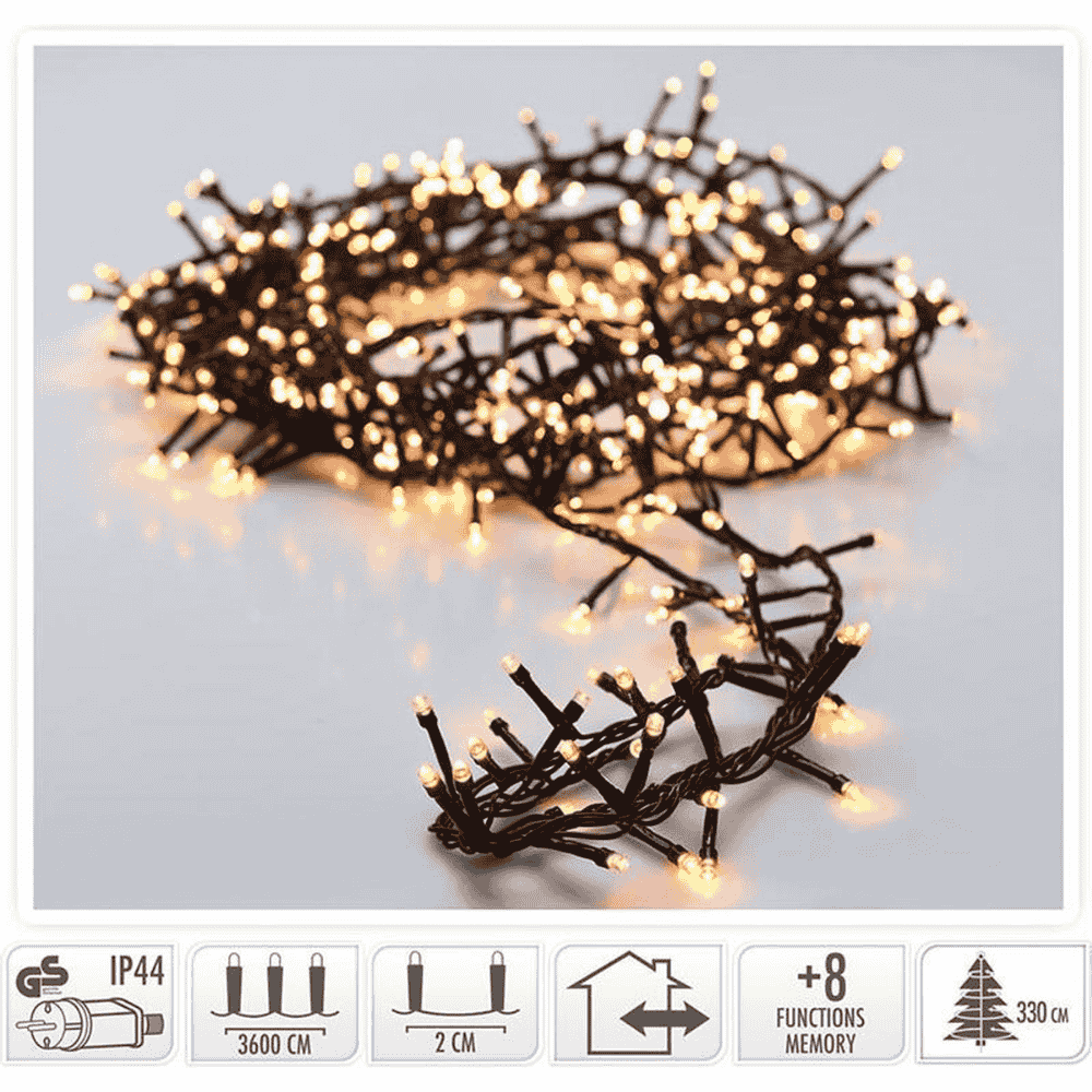 Kerstverlichting cluster | 1800 LED lampjes | extra warm wit  | 36m