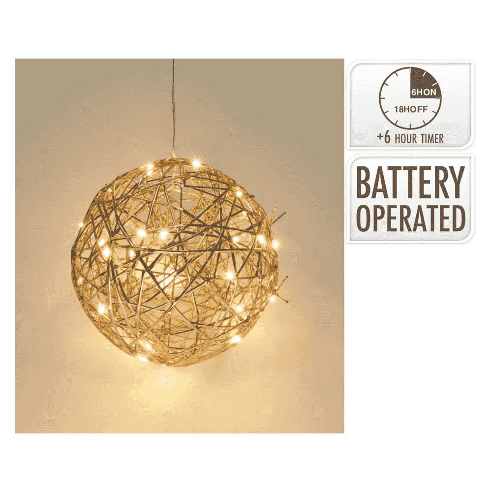 Bal met verlichting | goud/warm wit | 20cm