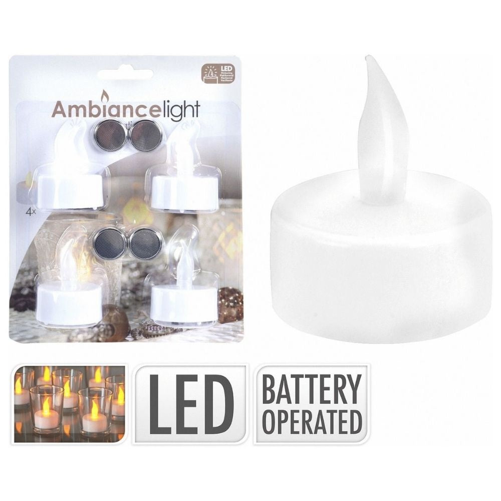 LED theelicht | 4-delig | wax | wit/warm wit | 4cm