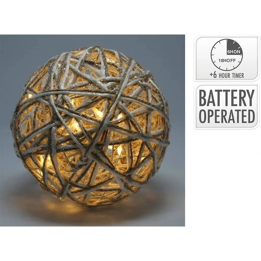 Bal met verlichting | ijzer | op batterijen | 15 cm