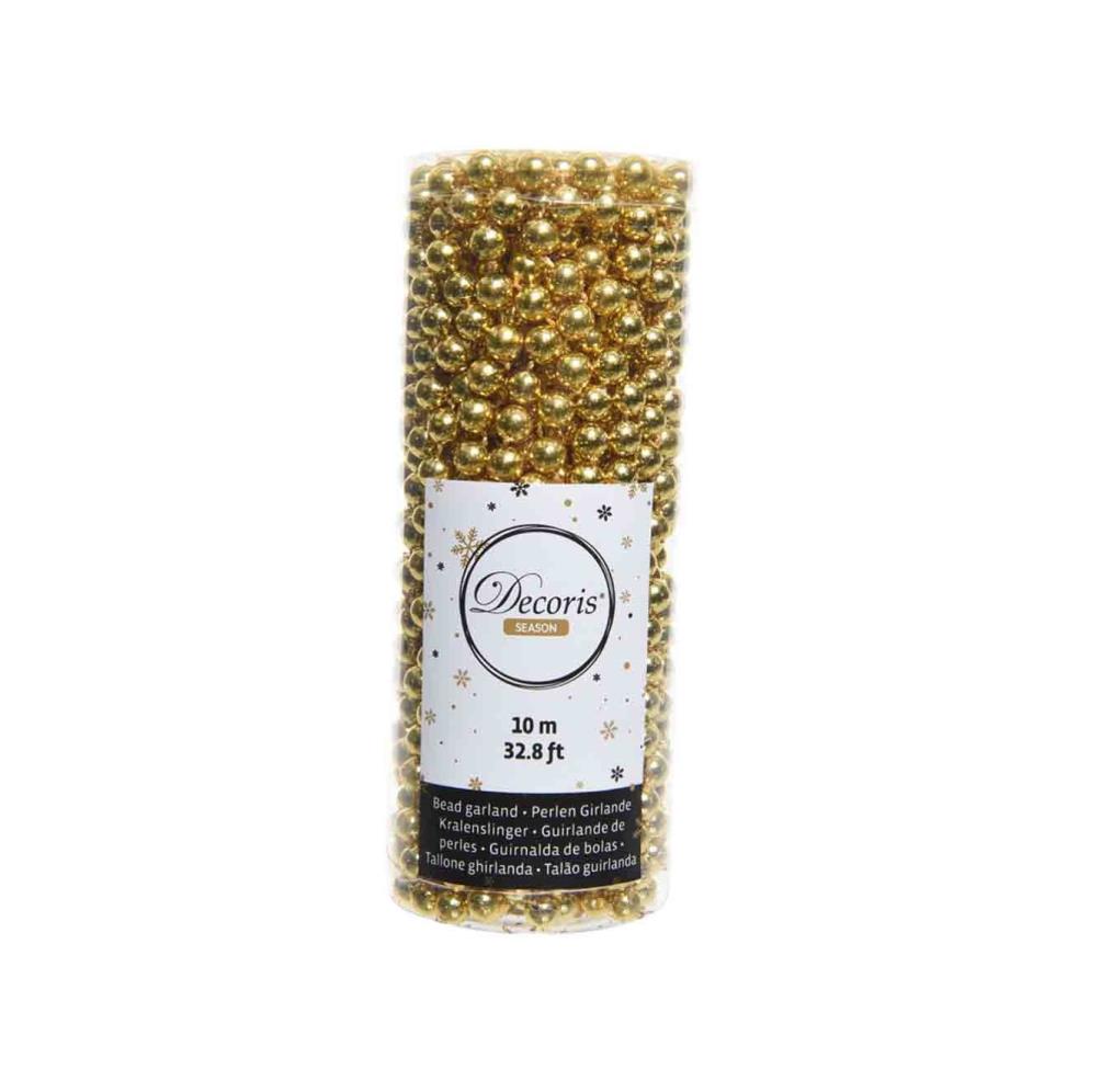 Kralenketting kerstboom | lichtgoud | 10 meter