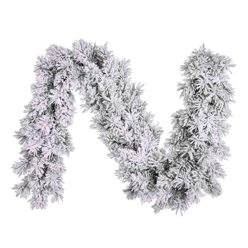Dinsmore kerstguirlande | wit/met sneeuw | 180cm