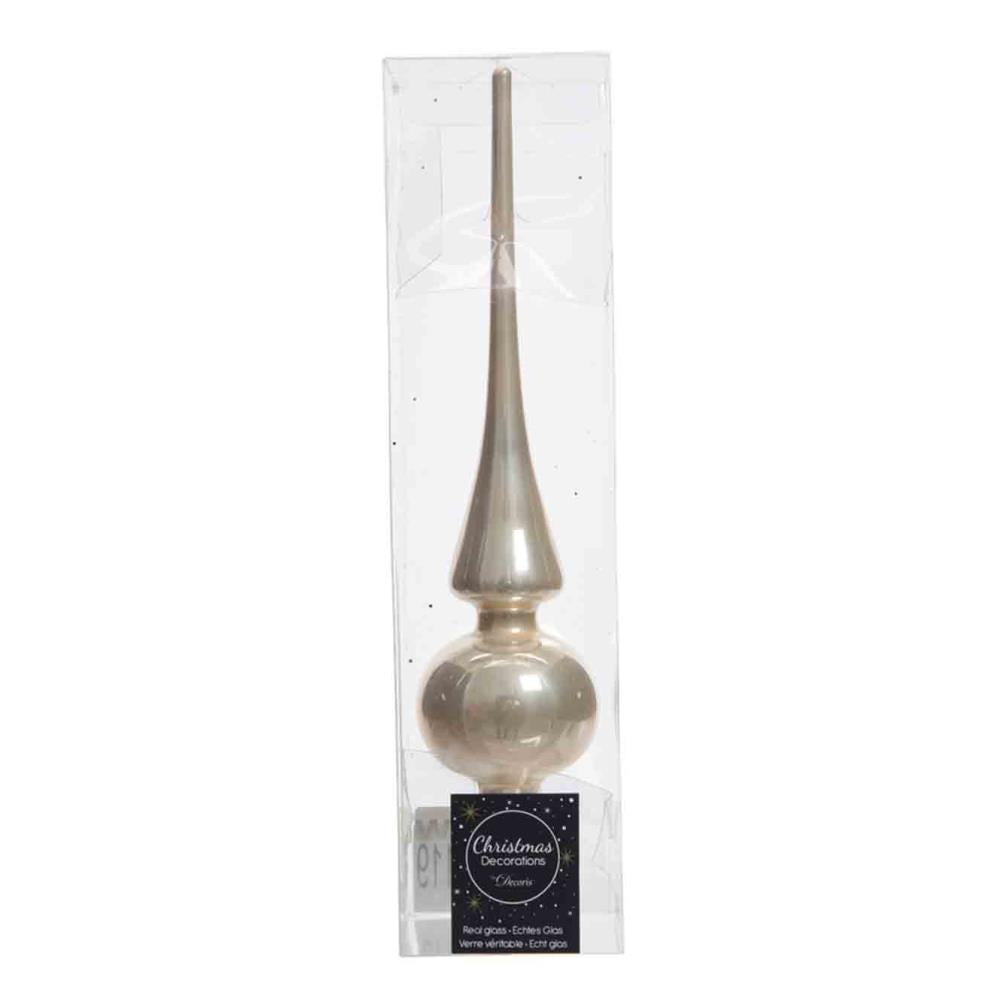 Kerstboom piek van glas | parel | 26cm