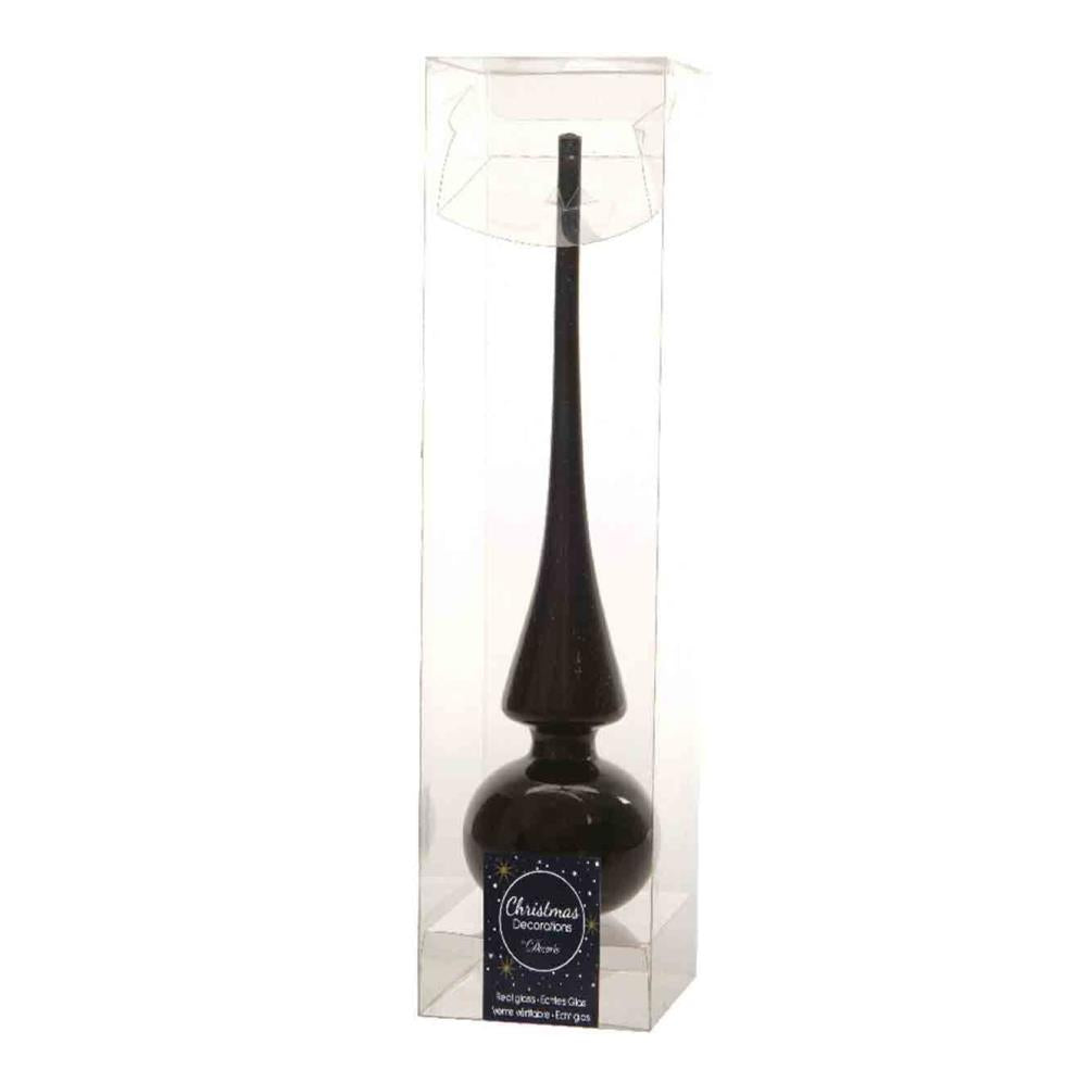 Kerstboom piek van glas | zwart | 26cm
