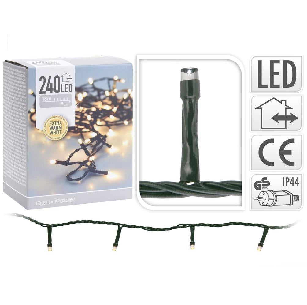 Kerstverlichting | 240 LED lampjes | extra warm wit | 18 meter