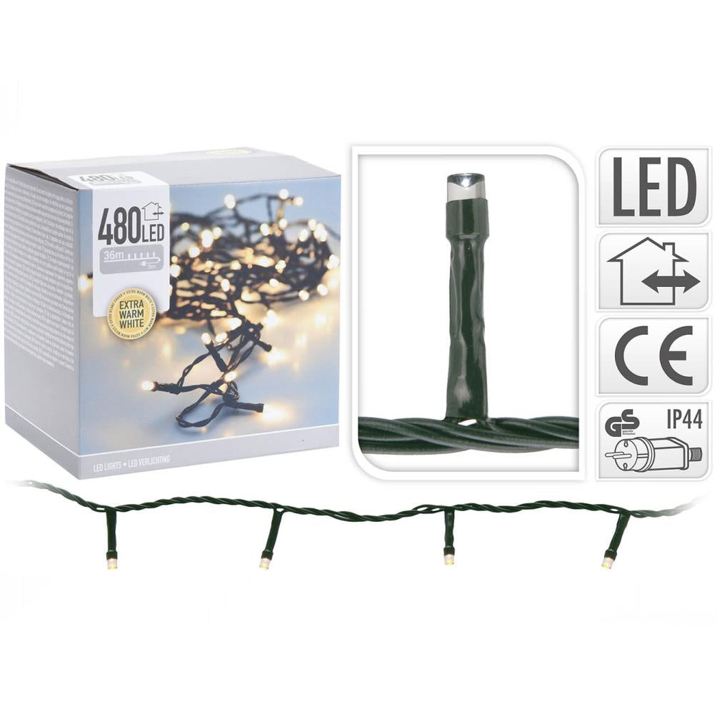 Kerstverlichting | 480 LED lampjes | extra warm wit | 33 meter