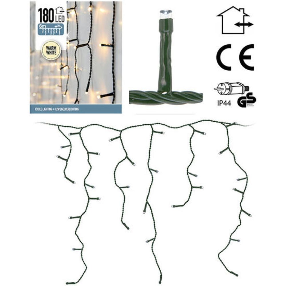 IJspegelverlichting | 180 LED lampjes | warm wit | 6 meter
