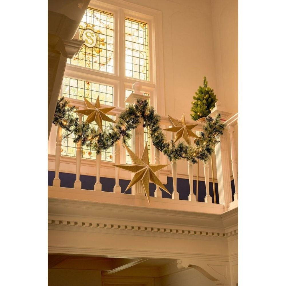 Vandans kerstguirlande | groen met LED lampjes & dennenappels | 270cm