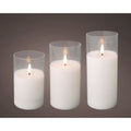 LED kaars | glas & wax | wit/warm wit | ø7,5x17,5 /15/12,5cm