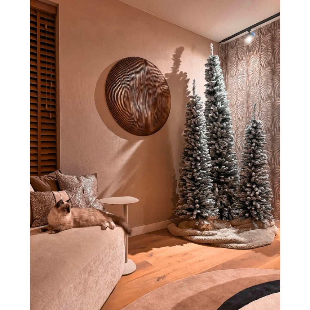 Pencil Pine Snowy kunstkerstboom smal 300xø80cm | wit/met sneeuw