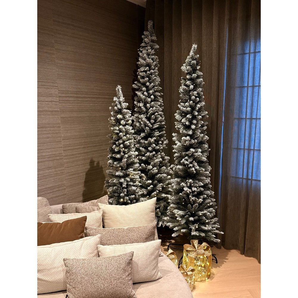 Pencil Pine Snowy kunstkerstboom smal 240xø70cm | wit/sneeuw