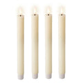 LED dinerkaars set van 4 | wax | crème met ribbel/warm wit | ø2,2x24,5cm