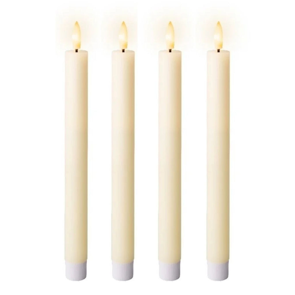 LED dinerkaars set van 4 | wax | crème/warm wit | ø2,2x24,5cm