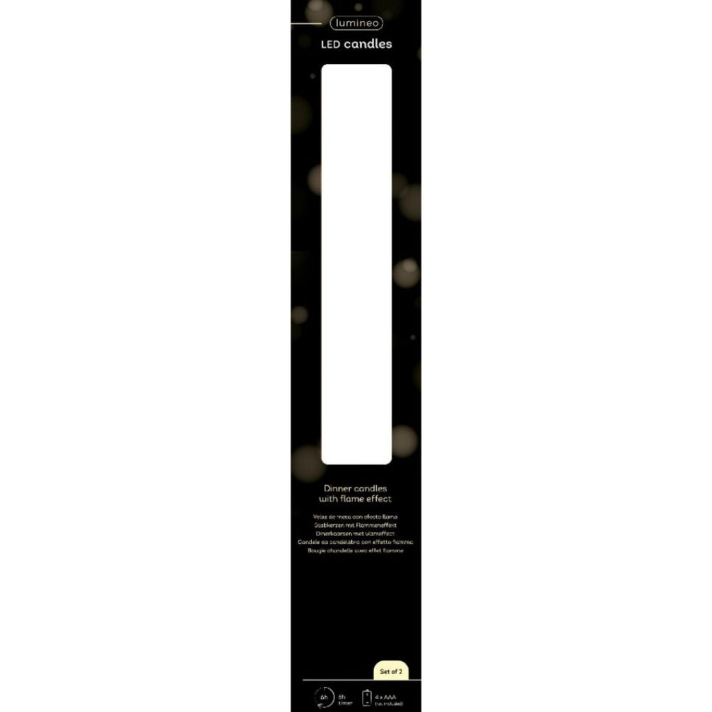 LED dinerkaars set van 4 | wax | crème met ribbel/warm wit | ø2,2x24,5cm