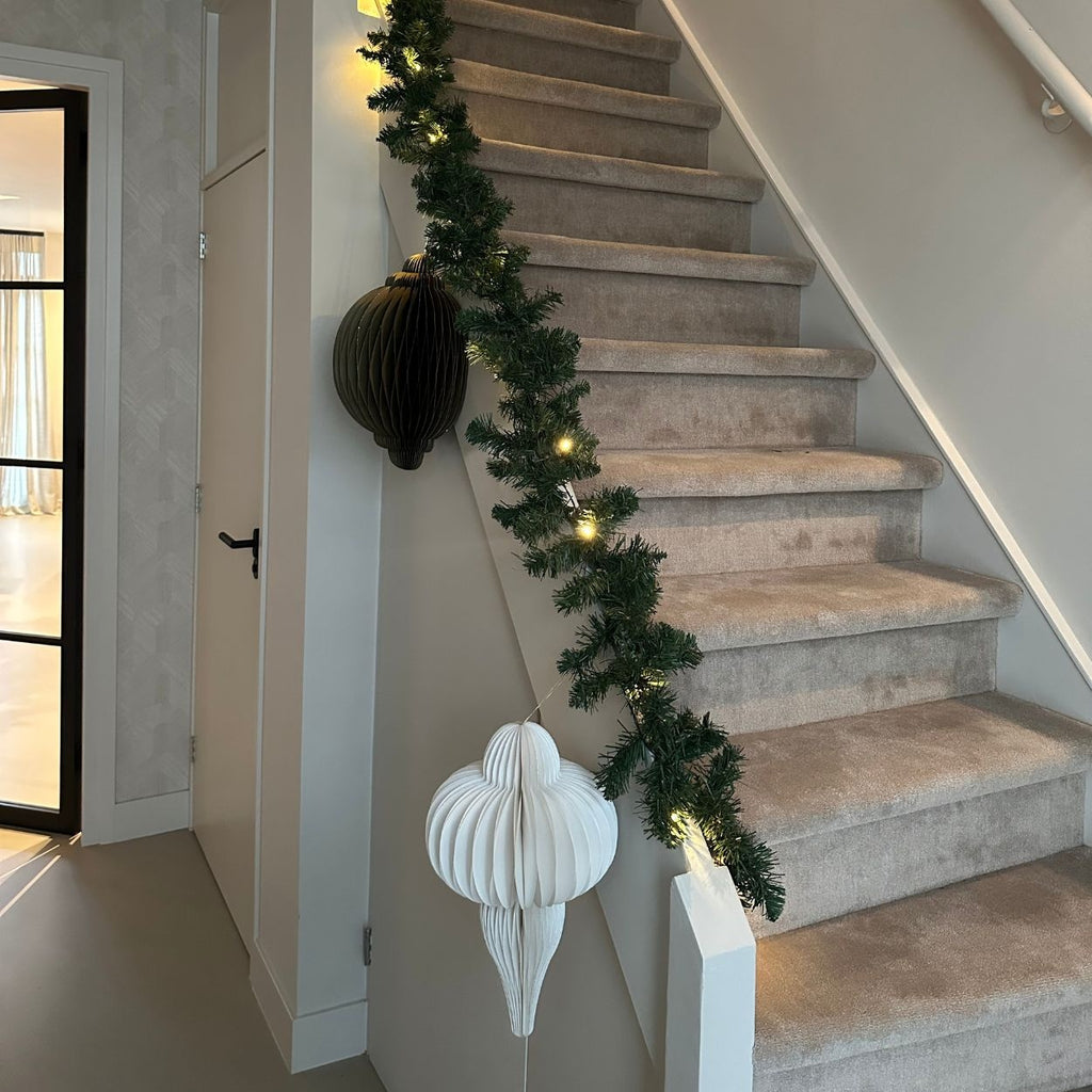 Kersthanger | papier | ornament vorm | wit | 40cm