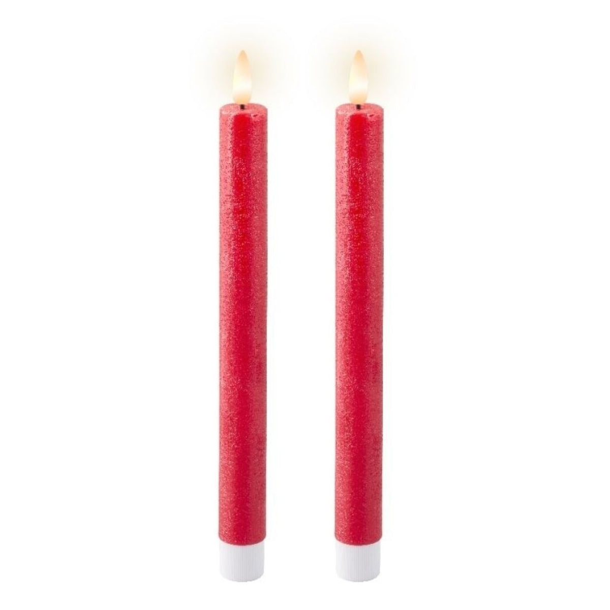 LED dinerkaars set van 2  | wax | kerstrood/warm wit | ø2,2x24,5cm
