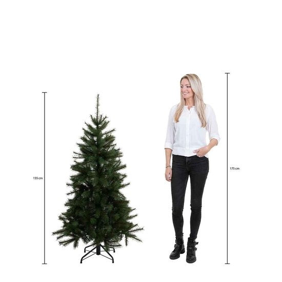 Forest Frosted Slim kunstkerstboom 155xø86cm | groen met bevroren details