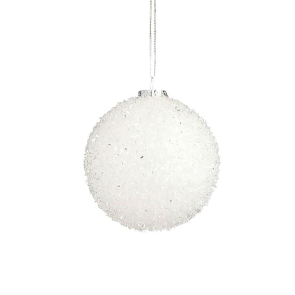 Kerstbal | onbreekbaar | wit | 10cm